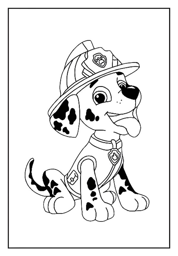 Printable Paw Patrol Pup Marshall Coloring Sheet