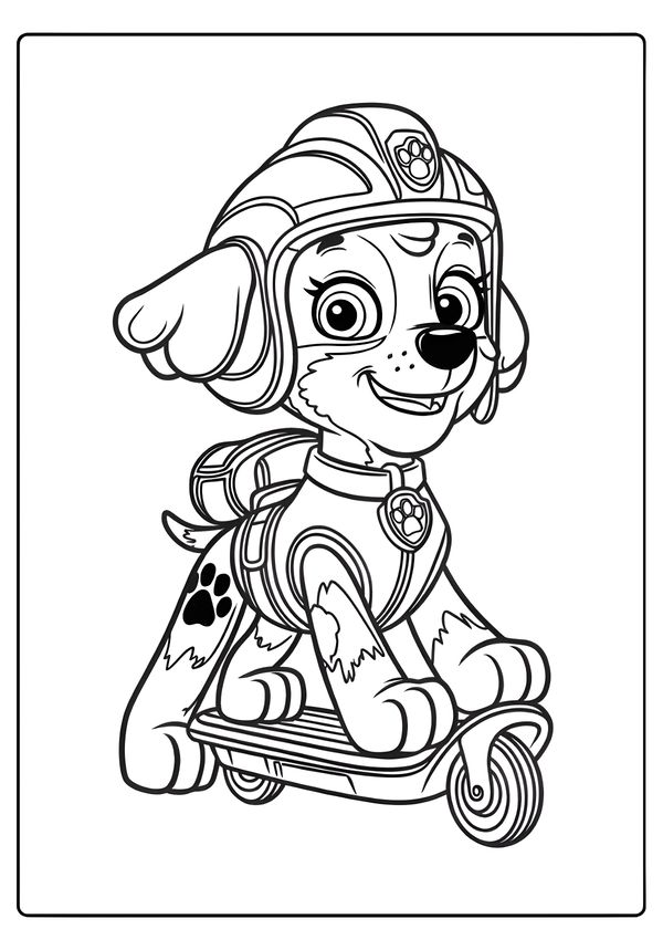 Paw Patrol Scooter Marshall coloring page