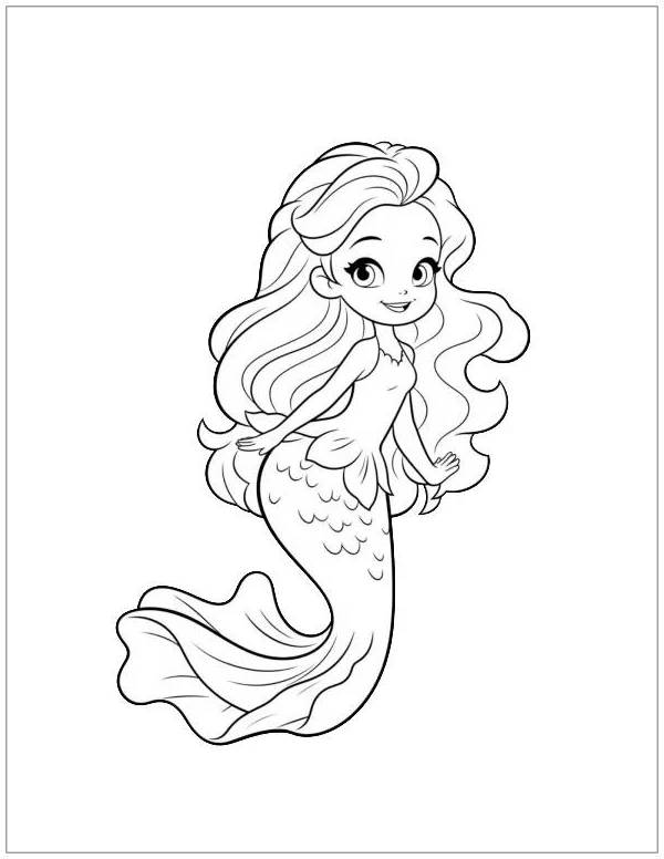 Playful Underwater Mermaid Coloring Fun coloring page
