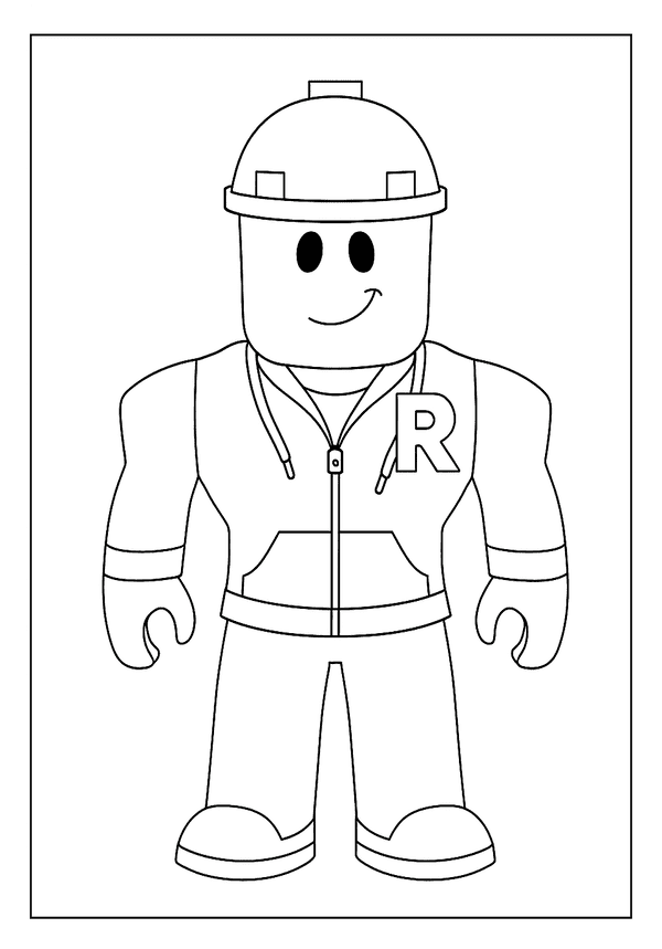 Playful Roblox Man Page coloring page