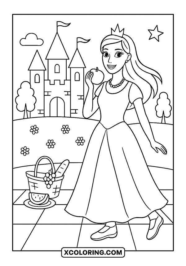 Princess Barbie Castle Scene coloring page