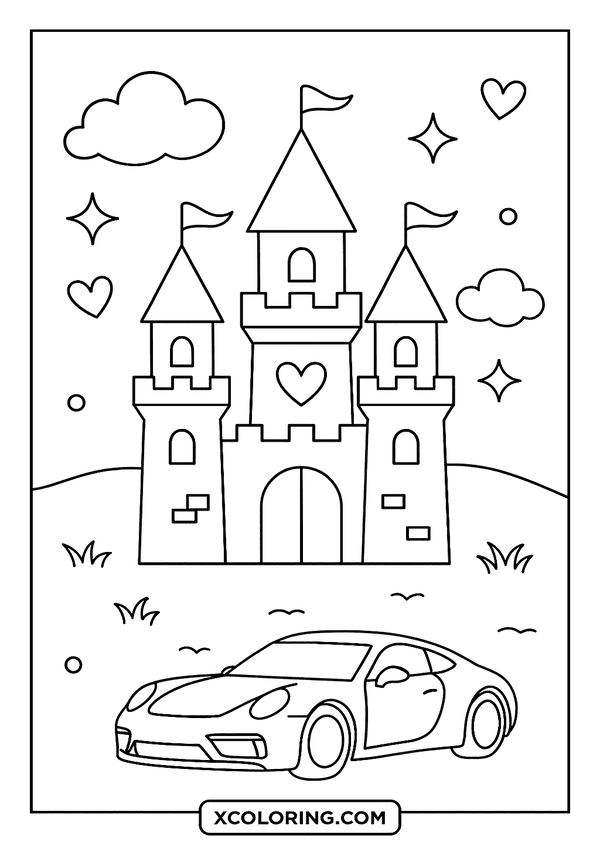 Princess Castles for Kids coloring page