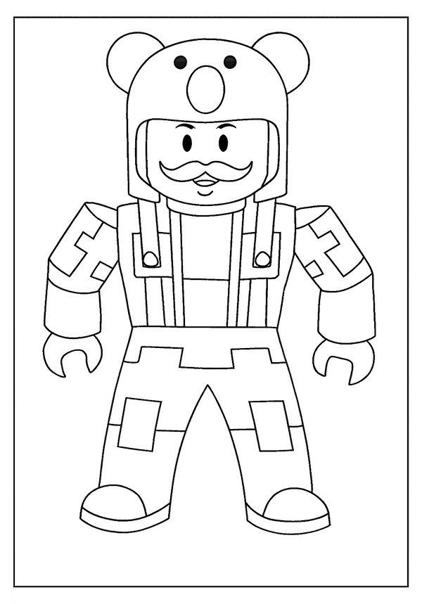 Quirky Roblox Man Page coloring sheet
