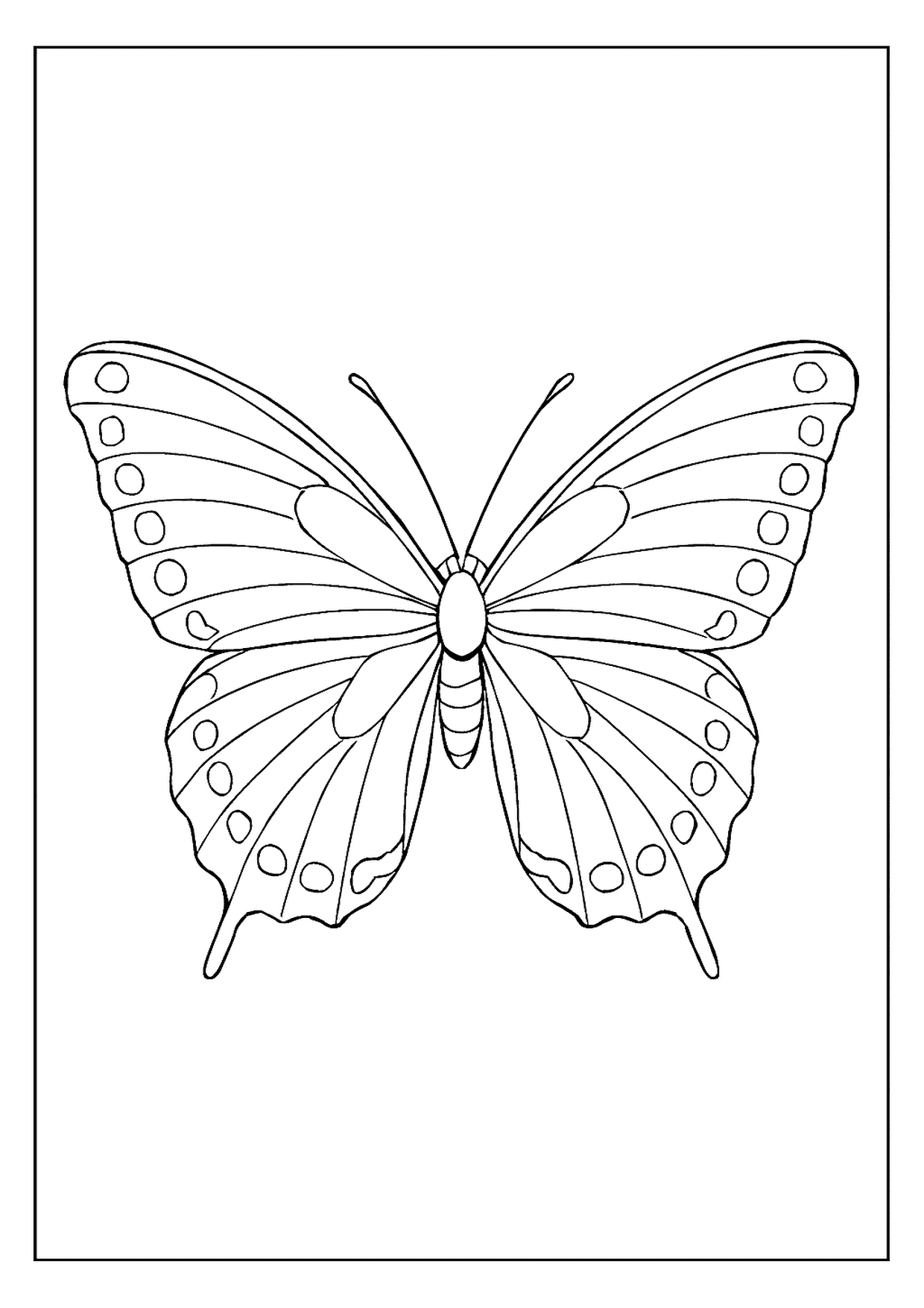 A Perfect Red-spotted Purple Butterfly Coloring Page. It Is Symmetrical With Big, Bold Spots To Color.