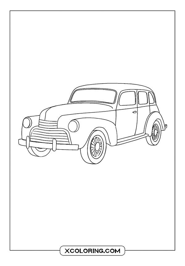 Retro Car Line Sketch coloring sheet
