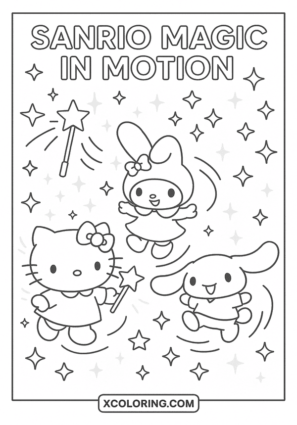Sanrio Magic in Motion coloring page