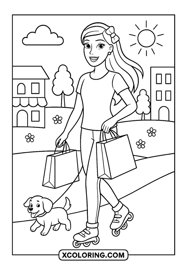 Shopping Day With Barbie coloring page