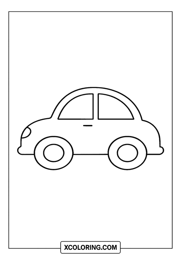 Simple Car Drive Coloring coloring sheet