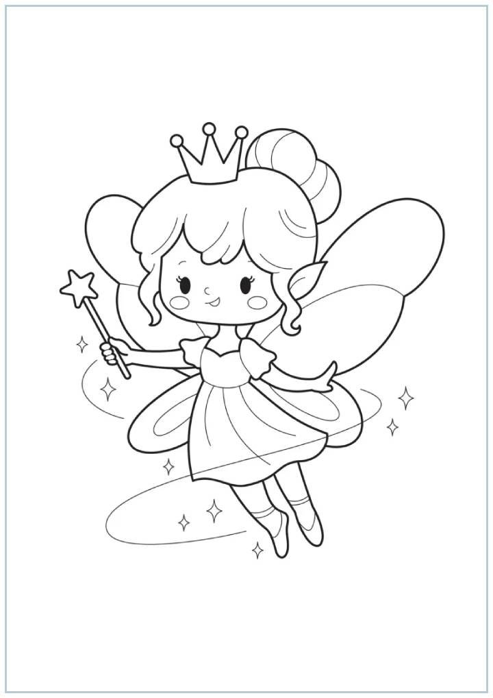 simple fairy coloring pages coloring page