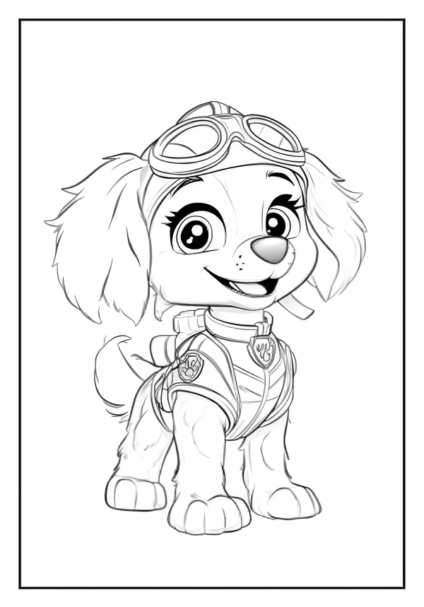 Printable Skye With Flight Goggles Coloring Sheet
