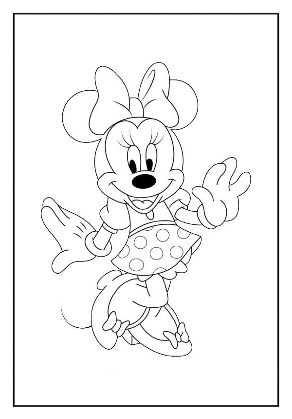 Smiling Minnie Dance Pose coloring page