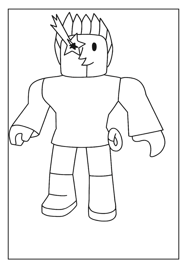 Smiling Roblox Boy Fun coloring sheet