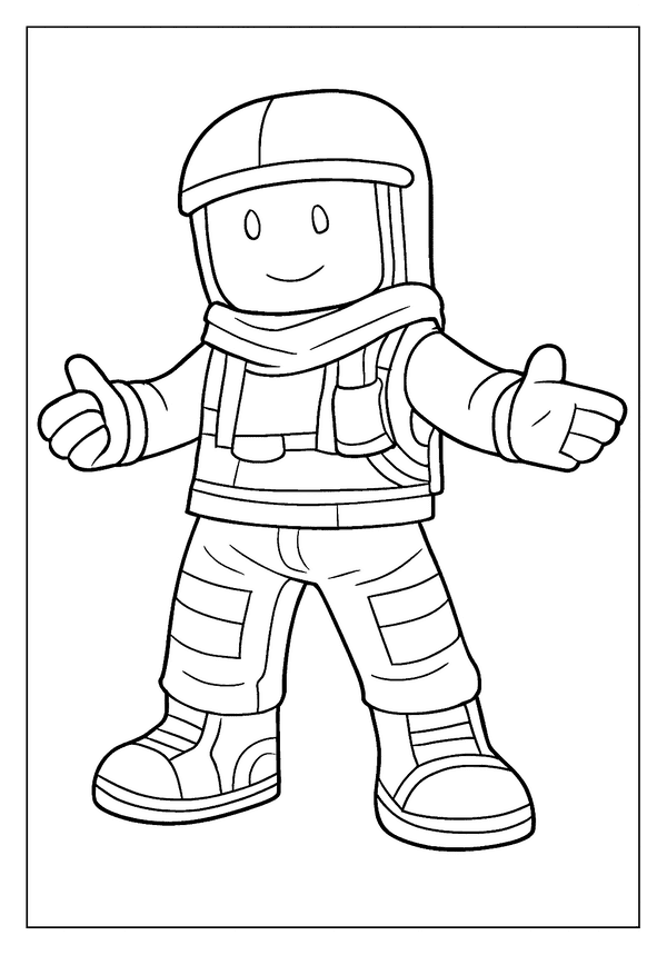 Printable Smiling Roblox Scarf Design Coloring Sheet