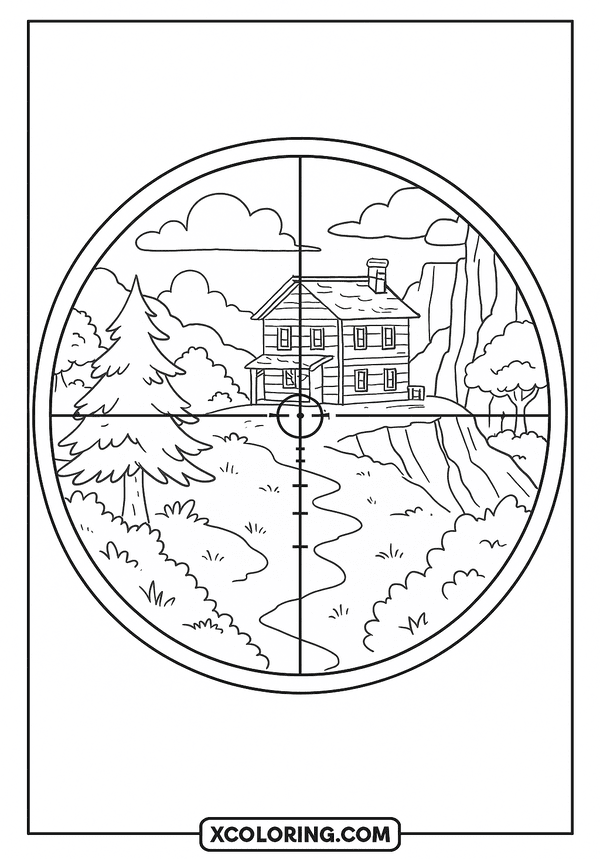 Sniper View in Fortnite coloring page