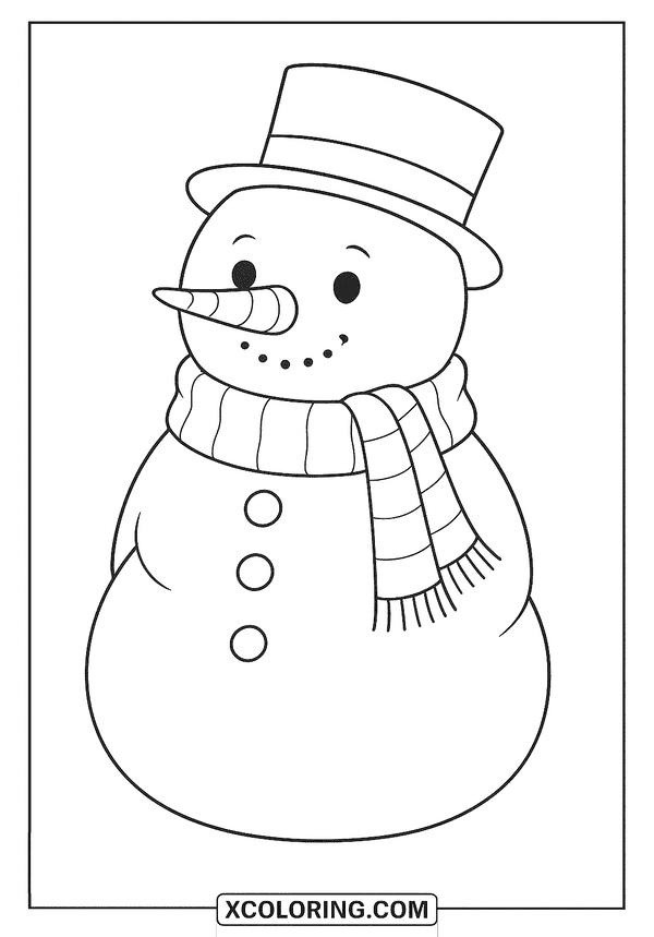 Snowman in Cozy Scarf coloring page