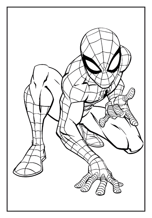 Printable Spider-Man Swing Into Action Coloring Sheet