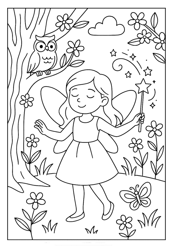 Spring Magic in Forest coloring page