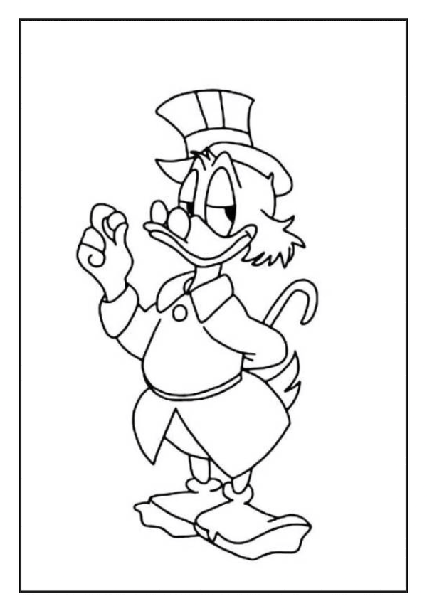 Stern Scrooge Duck Printable coloring page