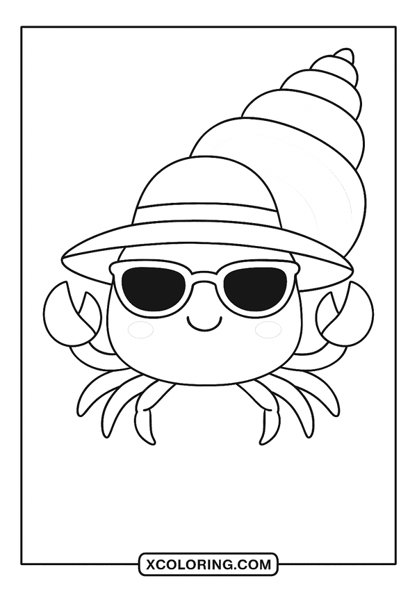 Sunhat and Sunglasses Style coloring page
