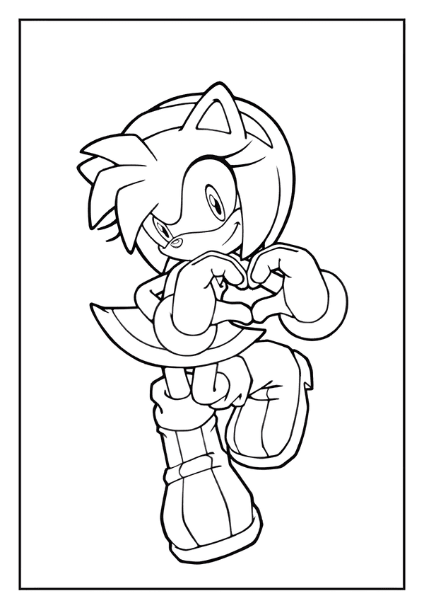 Sweet Amy Heart Shape Detailed Illustration A sweet Amy Rose making a heart shape with her hands.