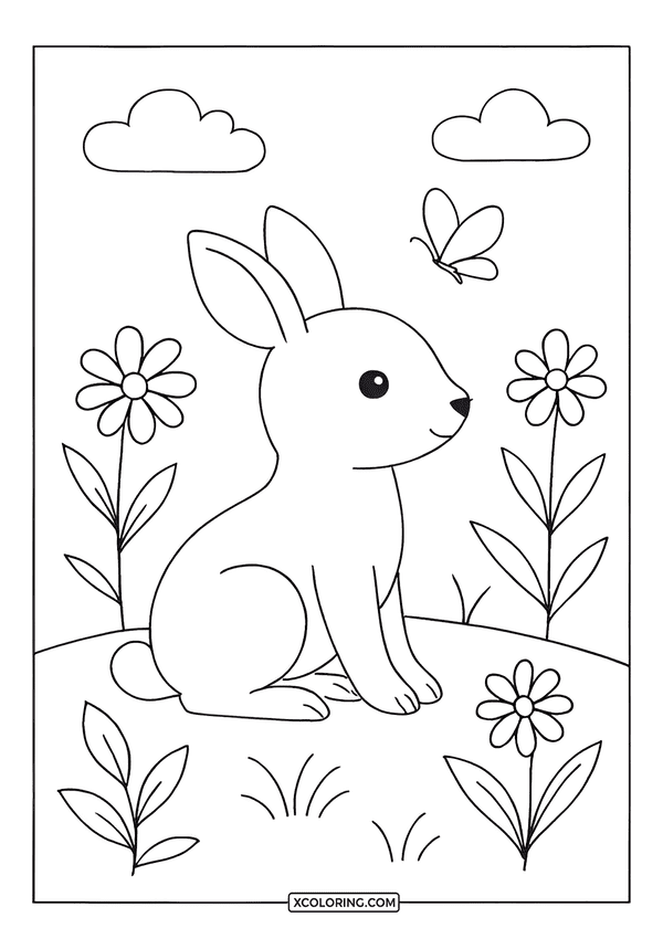 Sweet Bunny Garden Joy coloring page