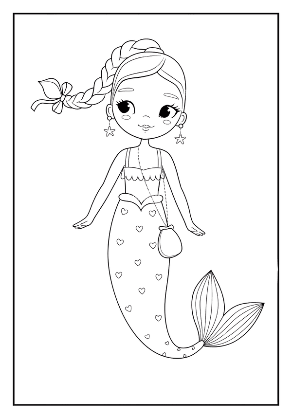 Sweet Smiling Mermaid Page coloring page