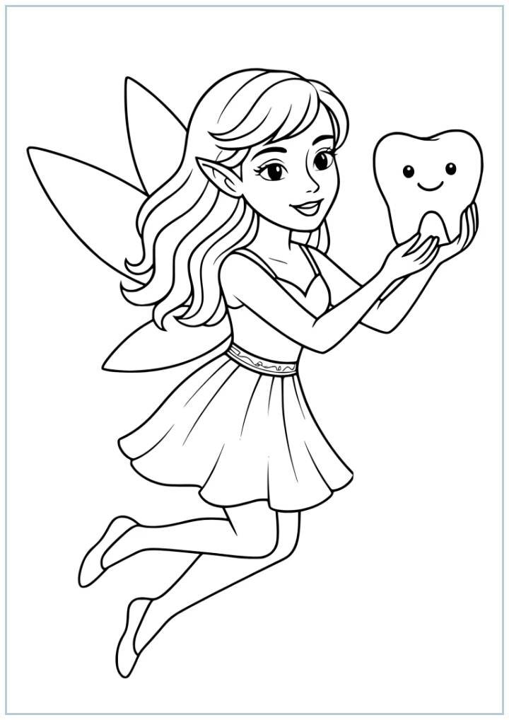 tooth fairy color page coloring page