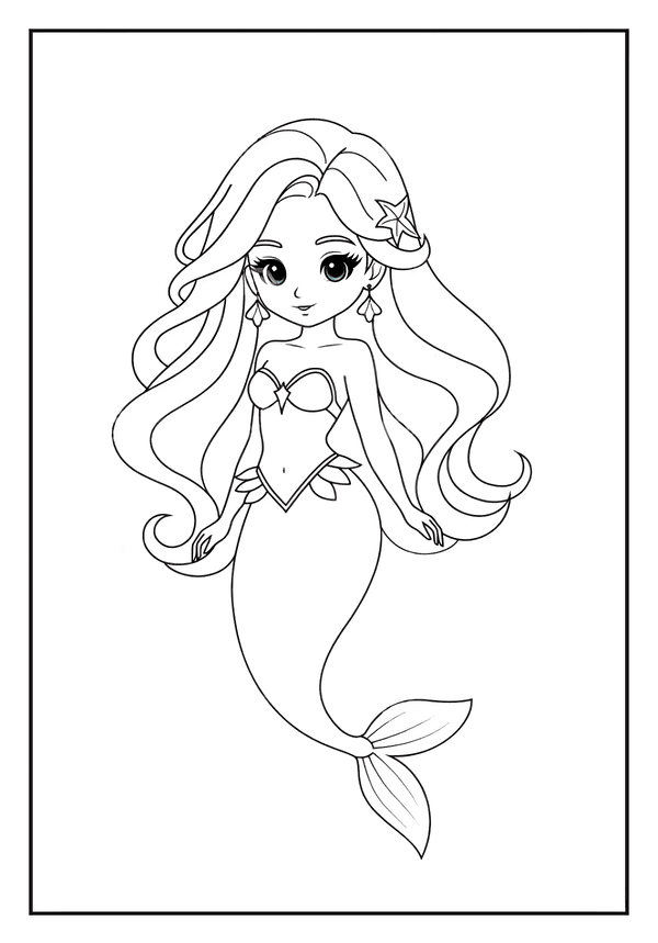 weet Mermaid With Smile coloring page