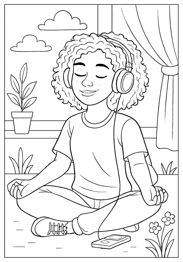 Zen Music Teen Coloring coloring page