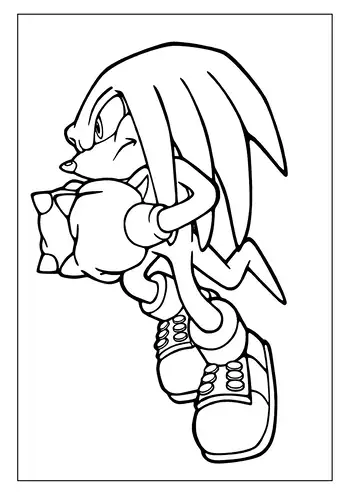 A very angry Knuckles the Echidna looking ready for a fight.