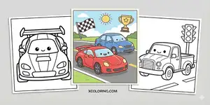  Thumbnail Car Coloring Pages