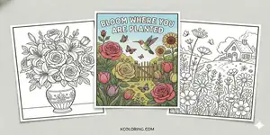  Thumbnail Flower Coloring Pages