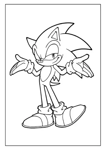 Sonic shrugging with a smirk on his face.