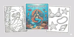  Thumbnail Mermaid Coloring Pages