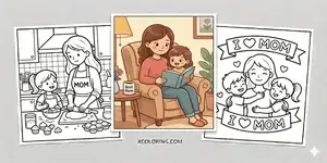  Thumbnail Mom Coloring Pages