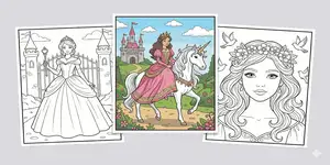  Thumbnail Princess Coloring Pages
