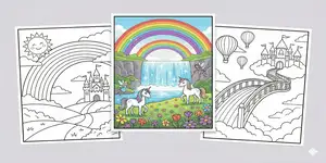  Thumbnail Rainbow Coloring Pages