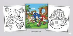  Thumbnail Sonic Coloring Pages