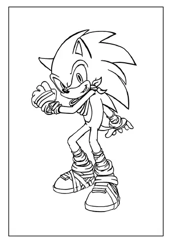 A determined Sonic in his 'Sonic Boom' outfit is ready to fight.