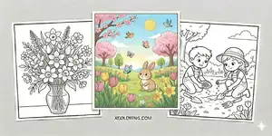  Thumbnail Spring Coloring Pages