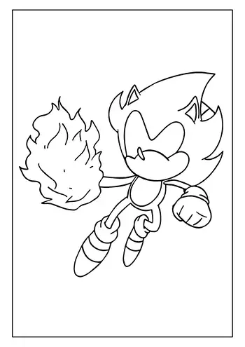 A powerful Super Sonic coloring page, ready to attack.