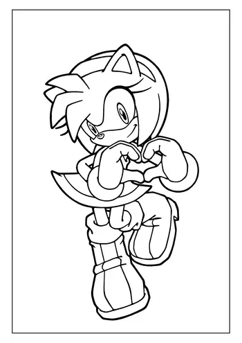 A sweet Amy Rose making a heart shape with her hands.